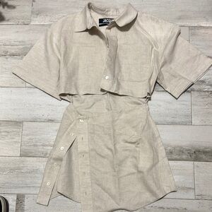 Jacquemus Beige Short-Sleeve Dress